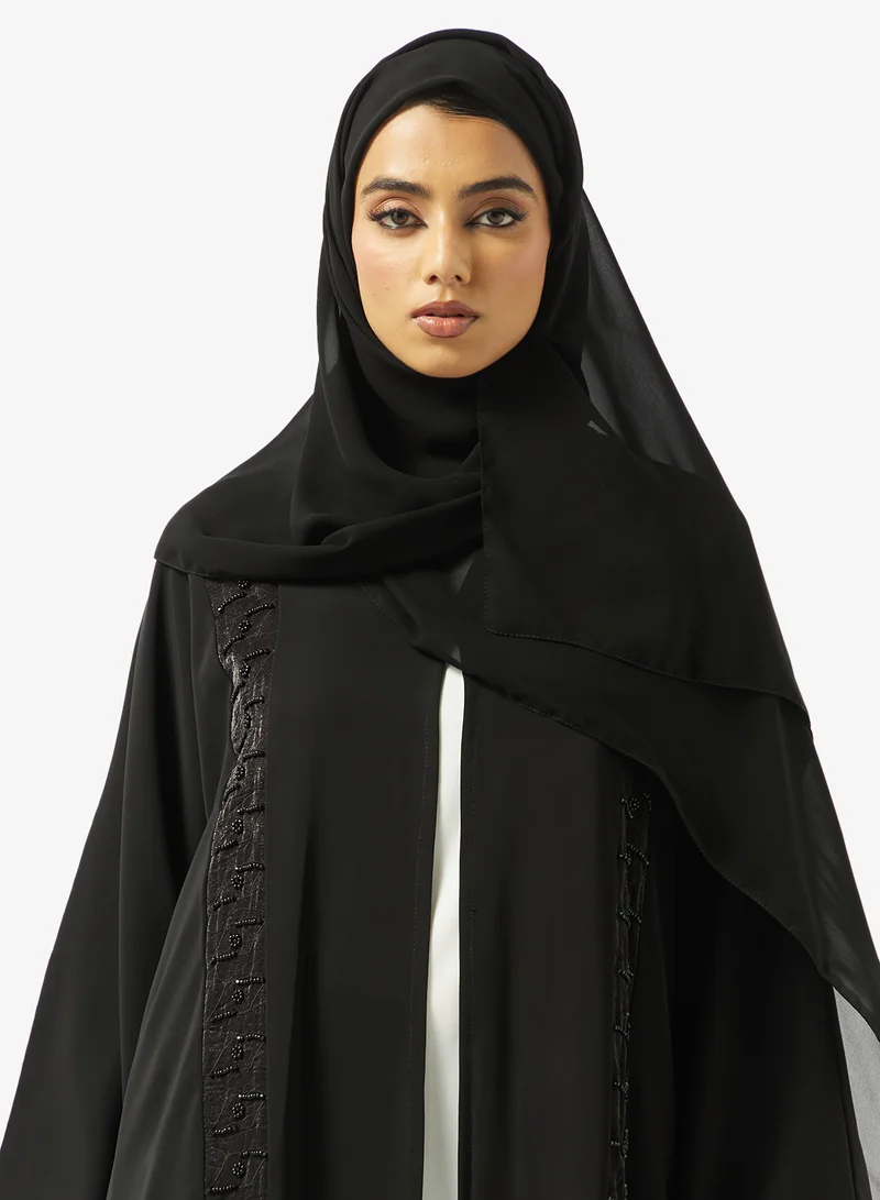 Hayas Closet  Black Embellshed Abaya With Sheila for Women | Best Price UAE